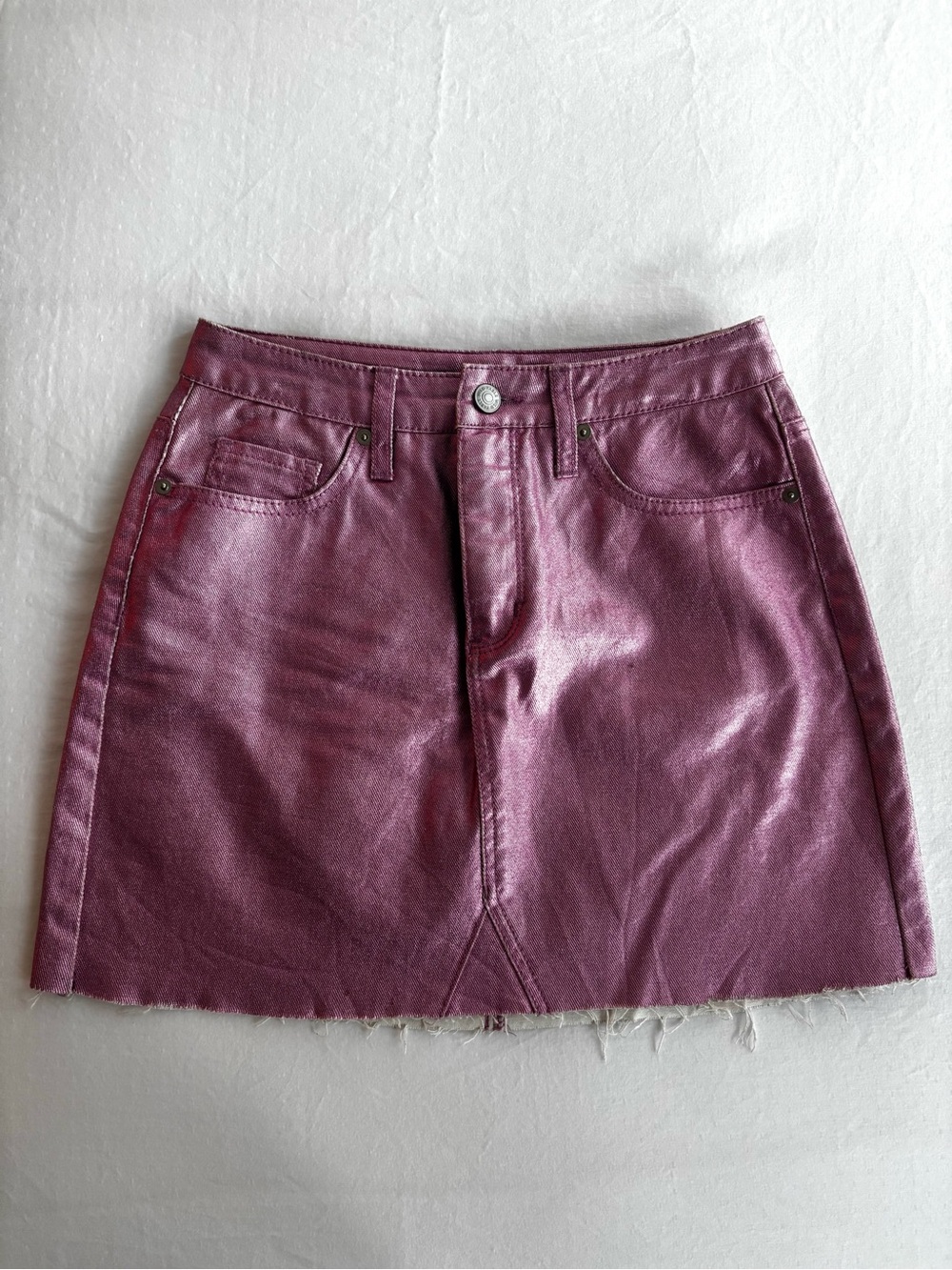Wild Fable Metallic Denim Mini Skirt